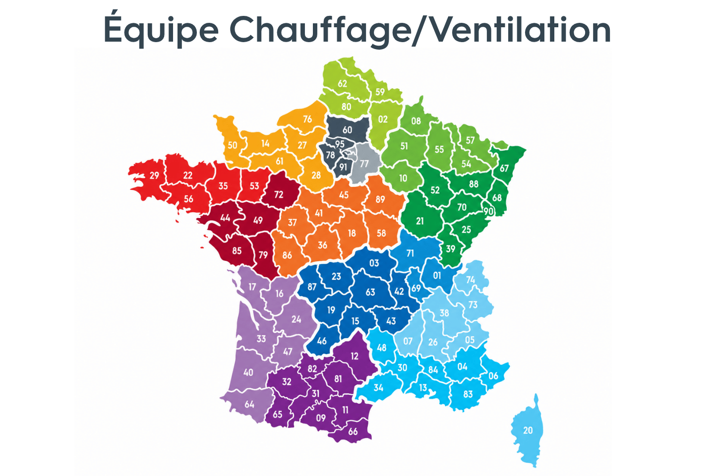 Carte de France CVC avec zones cliquables